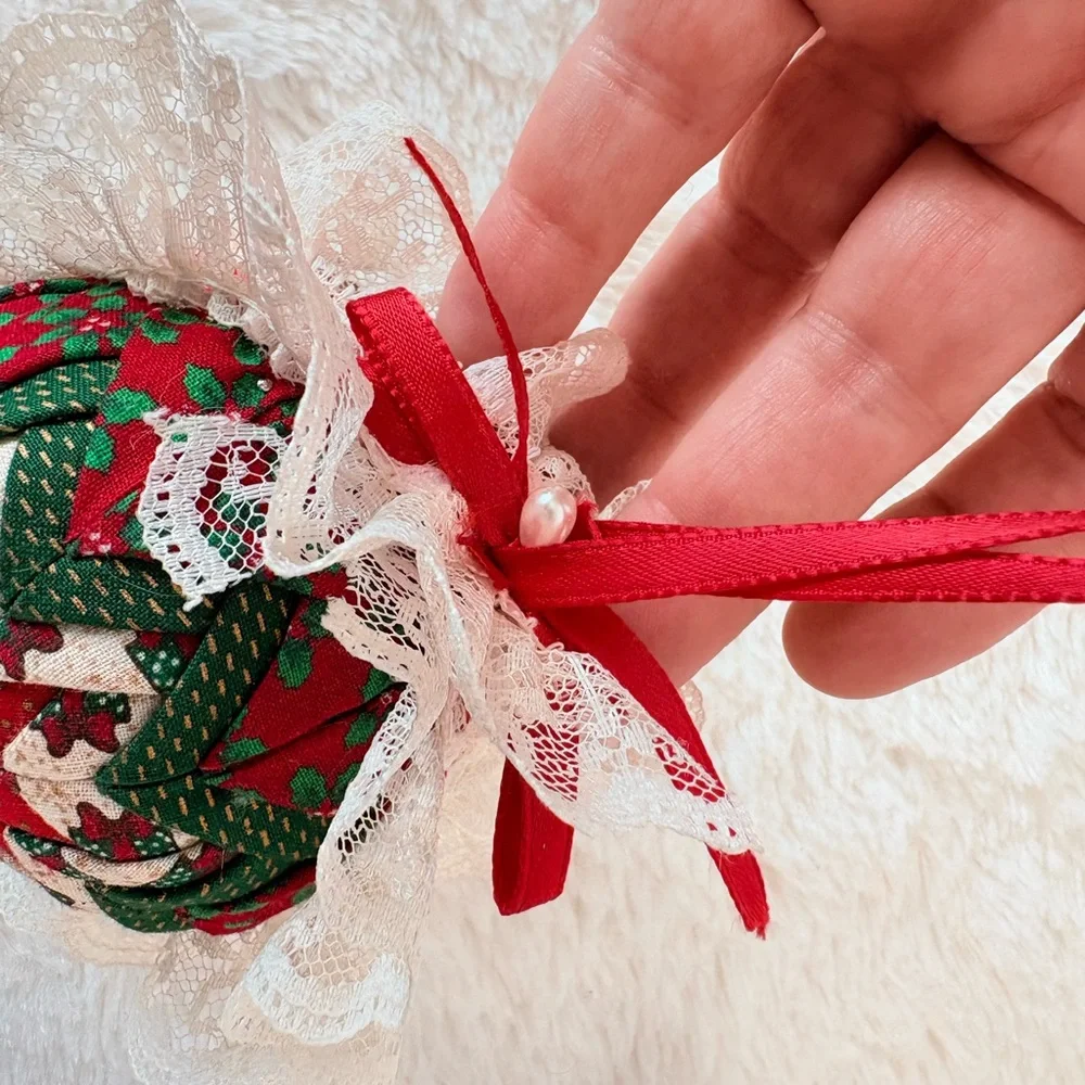 VTG Victorian Star Quilt and Velvet Boot Christmas Ornaments
